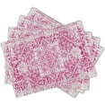thumbnail image 2 of Gray Hot Pink Boho Placemats Set of 4 Ethnic Bohemian Carpet Place Mats Washable Kitchen Dining Vintage Grey Geography Floral Linen Table Mats Stain Heat-Resistant for Home Party Indoor 12x18 in, 2 of 6