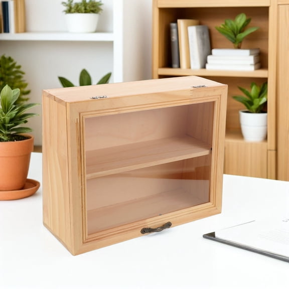 Luxshiny Vintage Wooden Bread Box in Beige with Double Layer Design for Kitchen Counter and Pantry Storage Solution