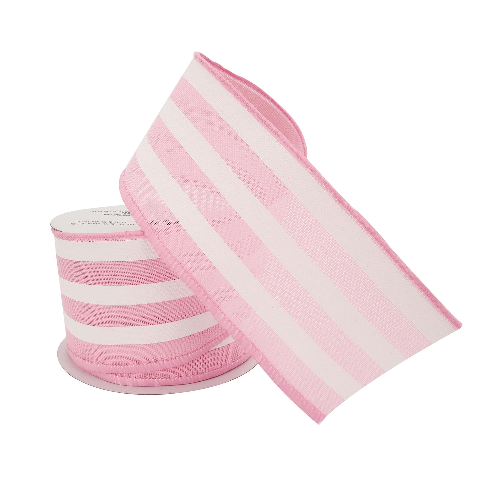 12 Pack: 2.5" x 25ft. Faux Linen Wired Thick Striped Ribbon by Celebrate It Decor