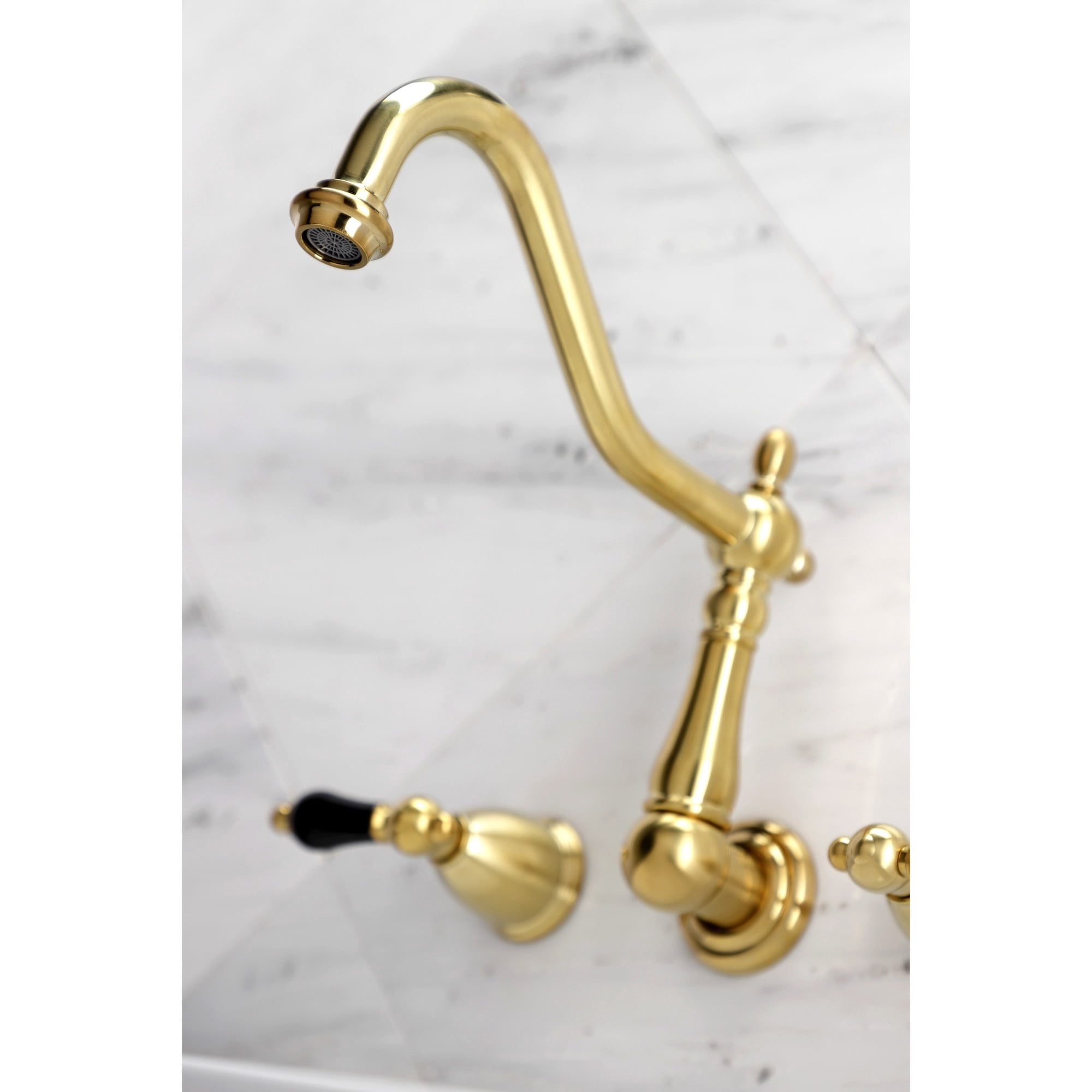 Kingston Brass KS1027PKL Duchess Two-Handle Wall Mount Roman Tub Faucet, Brushed Brass