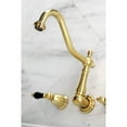 thumbnail image 3 of Kingston Brass KS1027PKL Duchess Two-Handle Wall Mount Roman Tub Faucet, Brushed Brass, 3 of 8