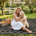 thumbnail image 3 of DEORAB Outdoor Rug 5'x 8' Polypropylene Surface Washable UV-Resistant Carpet Patio Deck Porch，Black & Beige, 3 of 10