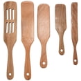 thumbnail image 1 of 5pcs Wooden Spatula Set Wood Spoons For Cooking, Spurtles Wood Kitchen Natural Teak Utensils, 1 of 5