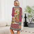 thumbnail image 7 of Lightweight Robes for Women Zipper Loose Fit Womens Bathrobe Zipper Front 3/4 Length Sleeve Knee Length Vintage Floral Print Fashion Pajama Sleepwear with Pockets Multicolor XL, 7 of 7