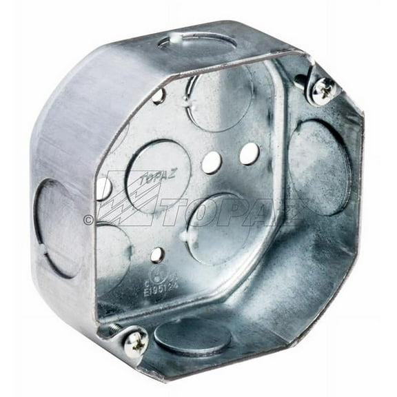 Topaz G4453 Box 4" Octagon 1-1/2" Deep 1/2" & 3/4" KO Galvanized Steel