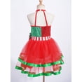 thumbnail image 3 of MSemis Kids Girls Shiny Sequins Christmas Santa Ballet Tutu Dress Figure Ice Skating Dress Red-A 12, 3 of 7