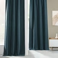 thumbnail image 5 of HPD Half Price Drapes Story Blue Faux Linen Room Darkening Curtains for Bedroom & Living Room Curtains (1 Panel), Door & Window Curtains 84 inches long, Rod Pocket curtains & drapes, 50W X 84L, 5 of 13