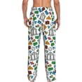 thumbnail image 3 of Uemuo Art Of Livings Pattern Men's Wide Leg Palazzo Lounge Pants with Pockets Light Weight Loose Comfy Casual Pajama Pants-Large, 3 of 9