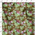 thumbnail image 3 of Soimoi Floral Print, Silk Fabric, Decor Sewing Fabric by The Yard 42 Inch Wide,Decorative Fabric for Shirts Suits Ties, Olive Green, 3 of 6