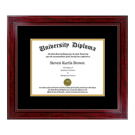 Single Diploma Frame with Double Matting for 8.5