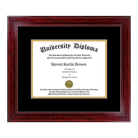 Single Diploma Frame with Double Matting for 8.5