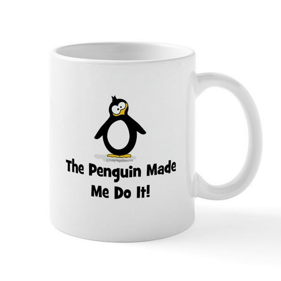 CafePress - The Penguins Made Me Do It Mugs - 11 oz Ceramic Mug - Novelty Coffee Tea Cup