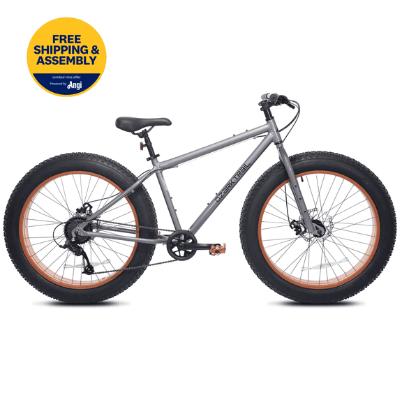 Ozark Trail 26" M.3 Ranger Fat Tire Bike, 26" Wheels, Fits Teen & Adult Riders 5'5"-5'10", Unisex, Gray