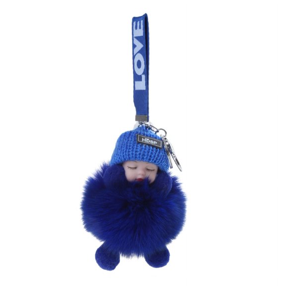 Plush Sleeping Baby Toy Keychain Decorations Accessories Backpack Pendant Soft & Cute for Kids Girls 5.5inch High