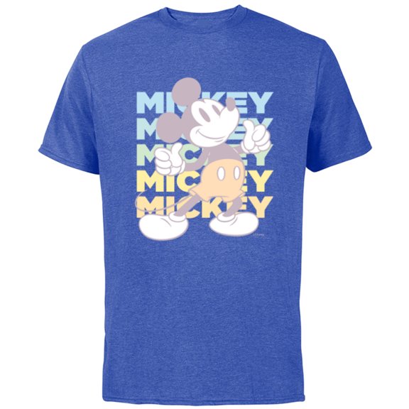 Disney Mickey Mouse Vintage Classics Thumbs-Up Retro Fade - Short Sleeve Cotton T-Shirt for Adults - Customized-Royal Heather