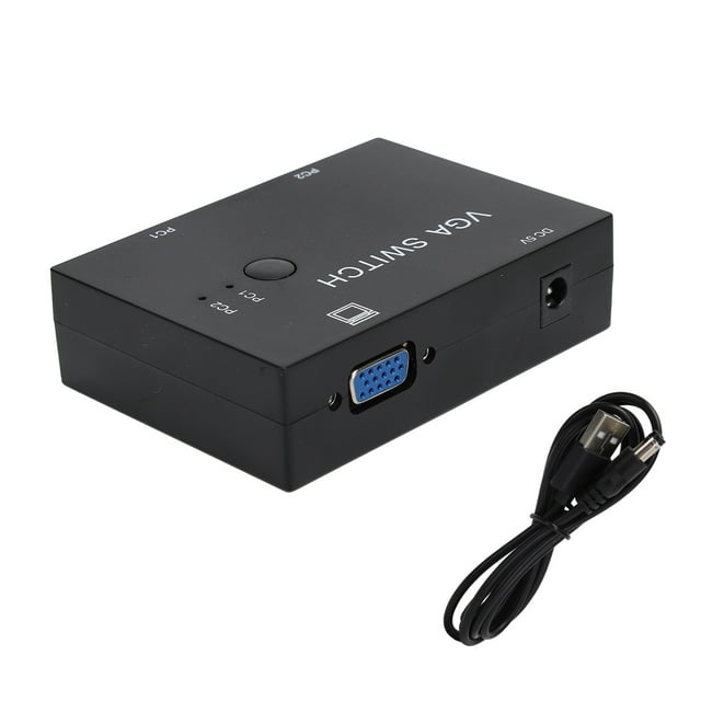 VGA Switcher, Multi-Computer Host Converter No Additional Software Required Durable for Long Term Use 2 PC To 1 Monitor VGA Switch Box for Home for Office
