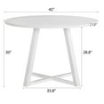 thumbnail image 5 of Round Dining Table Set for 4, Modern Casual Coffee Table Set, 5-Piece Dining Room Set w/ 1 Round MDF Wood Table & 4 Velvet Side Chairs for Kitchen, Living Room, Apartment, Space Saving, White+Red, 5 of 6