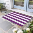thumbnail image 2 of Purple Stripes Doormat Outdoor Entrance 18"x30", Simple Purple White Texture Absorb Moisture Dirt Door Mats, Non-Slip Rubber Backing Floor Mats Indoor, Low-Profile Front Door Rugs, 2 of 9