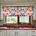 thumbnail image 3 of Yayeee Kitchen Curtains Tier Set of 2 Light Filtering 57"x24" Over Sink Window Panels, Watercolor Circles, 3 of 7