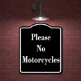 thumbnail image 2 of Please No Motorcycles BLACK Aluminum Composite Sign 15''x18'', 2 of 9