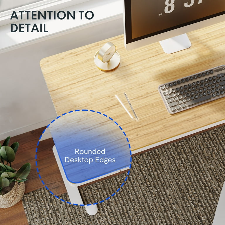 FLEXISPOT Adjustable Bamboo Workstation, 48""x24"", with USB Ports and  Storage Drawer" - Walmart.com