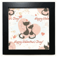 thumbnail image 1 of Los gatos negros feliz día de San Valentín Mesa de pared con marco cuadrado negro, 1 of 4