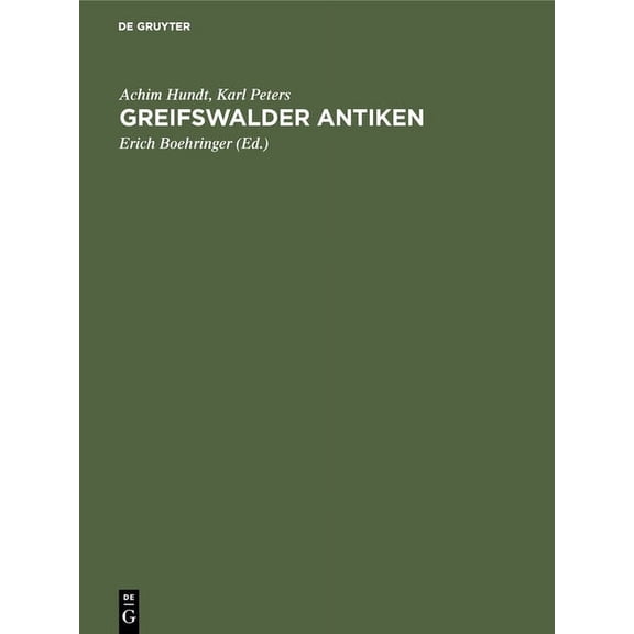 Greifswalder Antiken, (Hardcover)