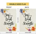 thumbnail image 2 of Biblical Quotes Garden Flag Vertical Double Sized,Joy of The Lord is My Strength Yard Outdoor Decoration 12.5 x 18 Inch, 2 of 6