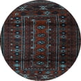 thumbnail image 1 of Ahgly Company Indoor Round Persian Light Blue Traditional Area Rugs, 4' Round, 1 of 4