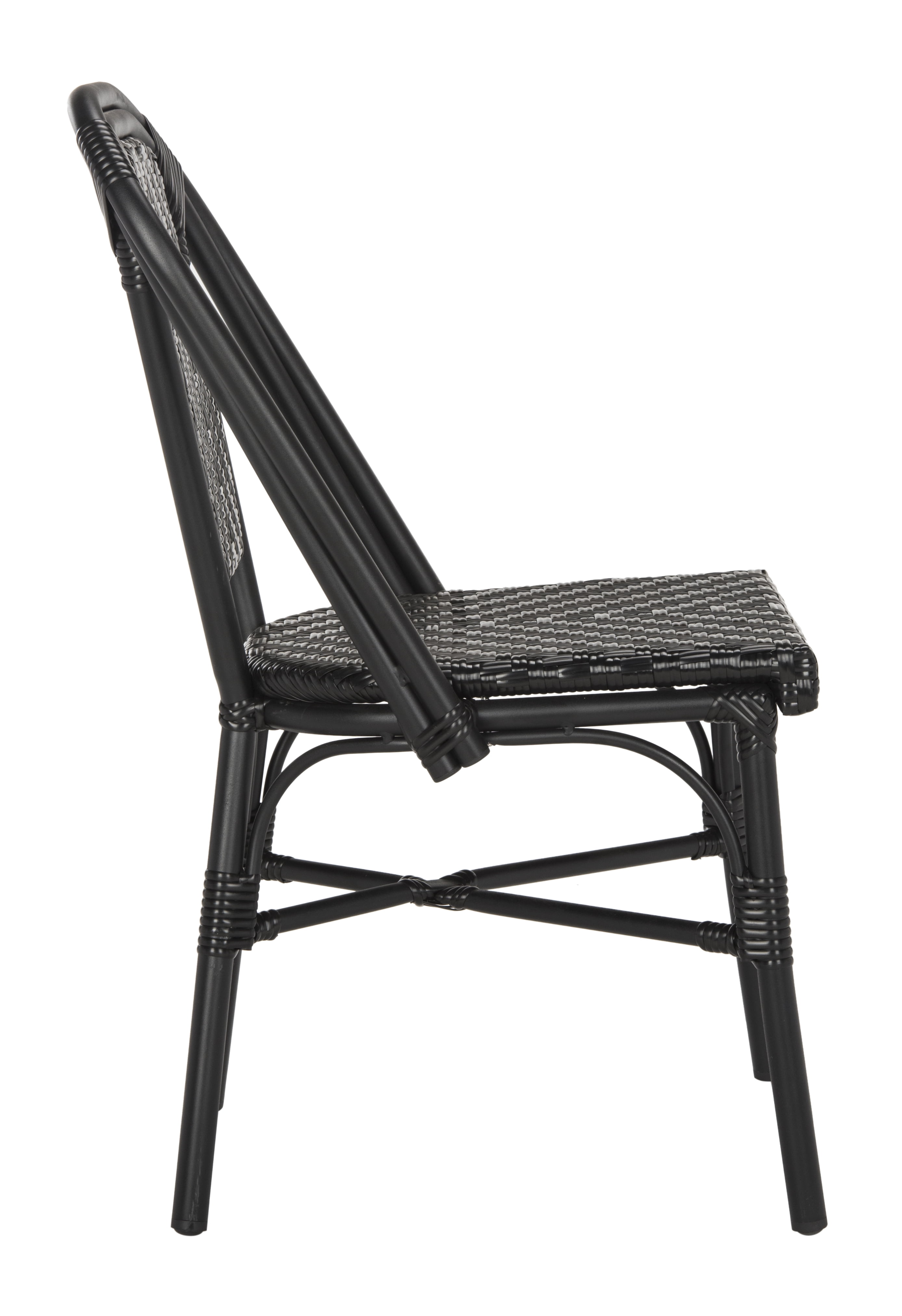 Safavieh Daria Outdoor Patio Stacking Side Chair, Set of 2 - Black