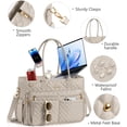 thumbnail image 5 of Teacher Tote Bag 15.6 inch Laptop Bag for Women, Work Bags Nurse Bible Bag Quilted Lightweight Laptop Tote Computer Briefcase for School Travel Office College, Beige, 5 of 7