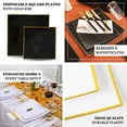 thumbnail image 4 of Efavormart 10 Pack | 10" Clear / Gold Concave Square Hard Plastic Dinner Plates, Disposable Party Plates, 4 of 11