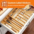 thumbnail image 6 of PLUMEBAY Bamboo Silverware Drawer Organizer with Labels, Expandable Kitchen Utensil Tray for Cutlery, Spoons and Knives, 10 Slot Drawer Organizer (Natural), 6 of 7