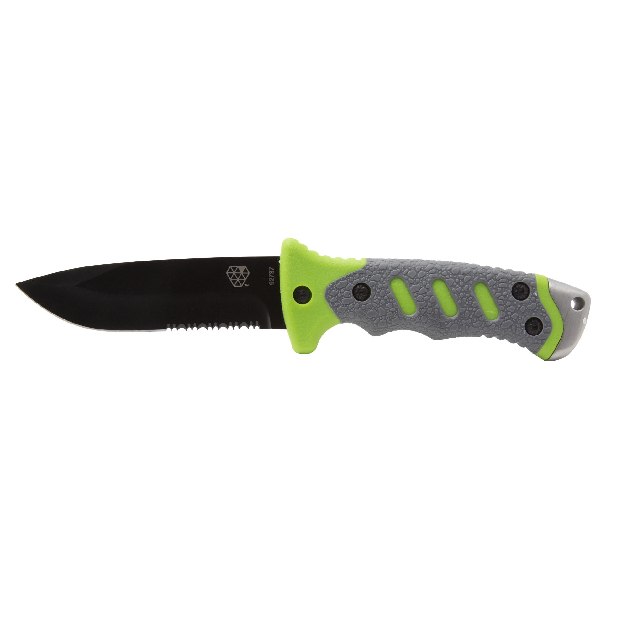 BOUNDARY 92737 Outdoor Survival Knife with Fixed 4.5-Inch Partially Serrated 420 Stainless Blade and Sheath, Survival Tools