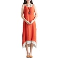 thumbnail image 1 of Vestido de mujer, capa de bloque de color dividido sin mangas bajo alto irregular Maxi Irfora Vestido de mujer, 1 of 7