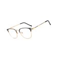 thumbnail image 1 of justharion Blue Light Blocking Glasses Clear Lens Metal Frame for Sleep Better Gold, 1 of 8
