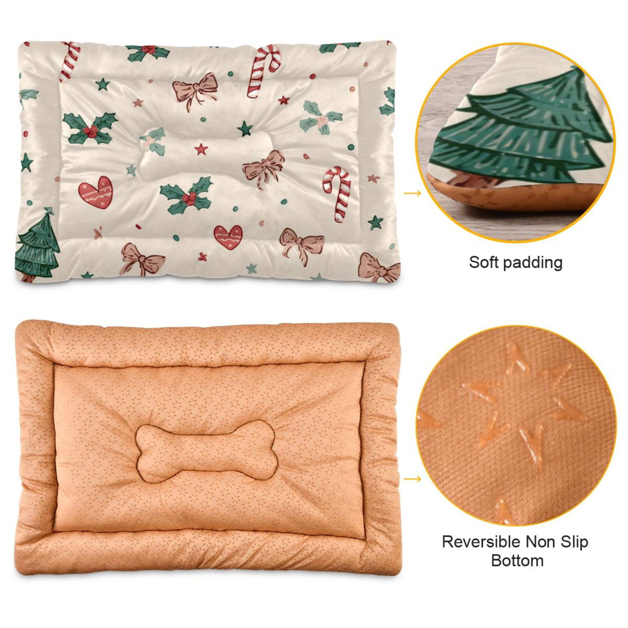 Cozy Mat Pet Bed Indoor Outdoor Warm Soft For Cat Dog Puppy(S/M) Small Christmas Motifs