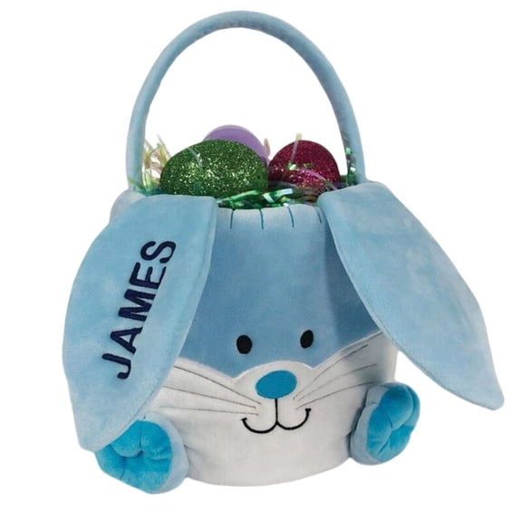 Hyknon Easter Bunny Basket Fabric Large Easter Gift Baskets with Handle Durable Storage Basket Handbag for Egg Hunt Baby Shower Birthday Party