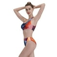 thumbnail image 3 of Kdxio Vibrant Hummingbird Watercolor Art for Womens High Waisted Bikini Top Sports Style Two Piece Bathing Suits, 3 of 5