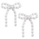 thumbnail image 5 of Hytrove 1Par Aretes De Perla Y Moño Multicolor Pendientes Colgantes Para Mujer Elegantes, 5 of 7