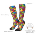 thumbnail image 5 of Womens Autism Awareness Puzzle Piece Pattern Knee High Socks Comfy Thermal Boot Long Socks, 5 of 7