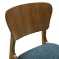 thumbnail image 5 of Kalia Wood Dining Chair in Walnut Finish with Blue Fabric - Set of 2, 5 of 6