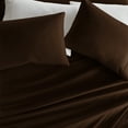 thumbnail image 4 of Super Soft Wrinkle Resistant Bed Sheets Set, California King 4-Piece Solid in Chocolate Brown by Comfort Canopy, 4 of 12