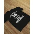 thumbnail image 5 of Unisex 14th Birthday Tstars T-Shirt - Celebrate 14 Years of Being Awesome! Perfect Gift for Youth - Fun Birthday Party Wear for Teens - Unique Print for Your Fourteen-Year-Old Son or Daughter, 5 of 6