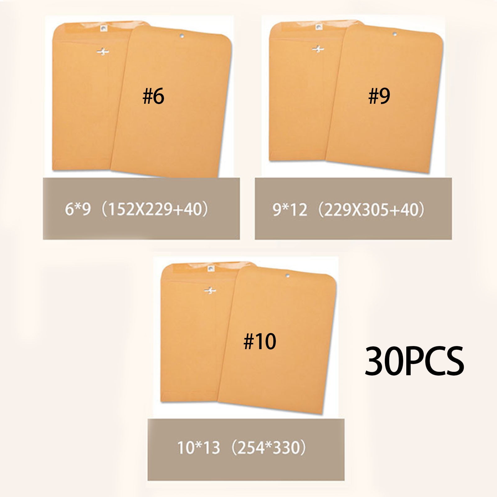 30Pcs Heavy Duty Envelopes With Metal Clasp Closure Document Organiser Envelope For File Picture Storage Mailing