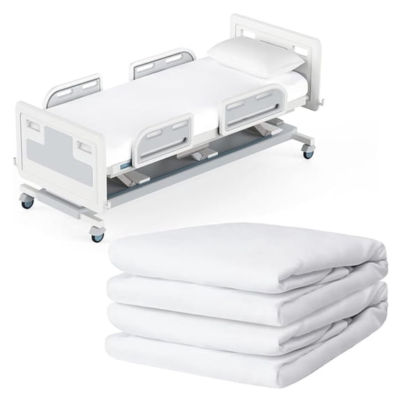 Hospital Bed Sheets 2 Pack - 36x80 Inch Fitted, 9 Inch Pocket - Ultra Soft Microfiber, Breathable, Stay-Put Elastic - White