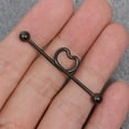 thumbnail image 2 of OULII 2Pairs Black Steel Earrings for Industrial Piercing Barbell Design for Men, 2 of 7