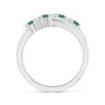 thumbnail image 2 of ANGARA Natural Round Emerald and Diamond Crossover Engagement Ring in 14K White Gold for Women (Size-2.5mm) | May Birthstone, Birthday, Anniversary, Jewelry Gift for Women | Natural Emerald Ring, 2 of 10