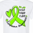 thumbnail image 4 of Inktastic Love, Care, Cure Lymphoma Awareness Lime Green Ribbon Hearts T-Shirt, 4 of 5