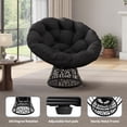 thumbnail image 5 of Riedhoff Wicker Papasan Chair 49 x 49 x 36", Extra-Thick Cushion, 360° Swivel Base, Black, 5 of 10